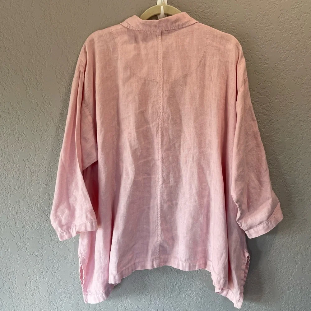 Mosaic USA 100% Linen Pink Button Down Size L - Picture 6 of 6